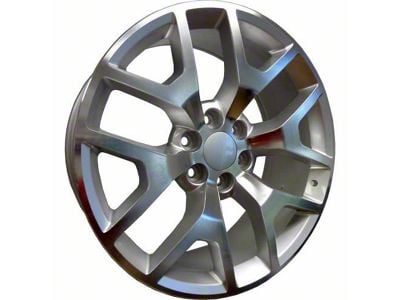 PR150 Silver Machined 6-Lug Wheel; 22x9; 27mm Offset (19-25 Silverado 1500)