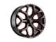 PR176 Gloss Black Red Milled 6-Lug Wheel; 26x10; 24mm Offset (19-24 Silverado 1500)