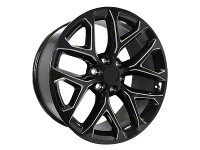 Performance Replicas PR177 Gloss Black Milled 6-Lug Wheel; 22x9; 24mm Offset (19-24 Silverado 1500)