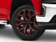 PR177 Gloss Black Red Milled 6-Lug Wheel; 24x10; 24mm Offset (19-25 Silverado 1500)