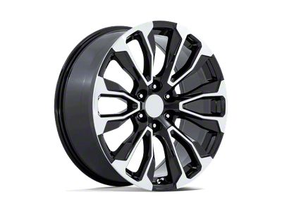 Performance Replicas PR211 Gloss Black Machined Face 6-Lug Wheel; 22x9; 28mm Offset (19-24 Silverado 1500)