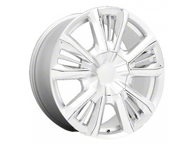 PR212 Silver with Chrome Accents 6-Lug Wheel; 22x9; 28mm Offset (19-25 Silverado 1500)