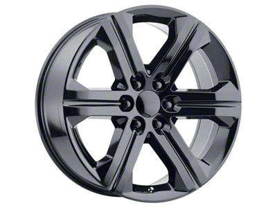 PR191 Gloss Black 6-Lug Wheel; 22x9; 24mm Offset (21-24 Tahoe)