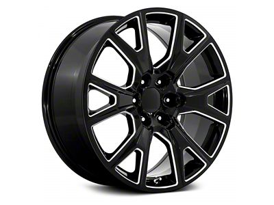 Performance Replicas PR199 Gloss Black Milled 6-Lug Wheel; 22x9; 28mm Offset (21-24 Tahoe)