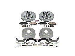 PowerStop OE Replacement 5-Lug Brake Rotor, Drum and Pad Kit; Front and Rear (97-Early 00 2WD F-150 w/ Rear Wheel ABS & Drum Brakes)