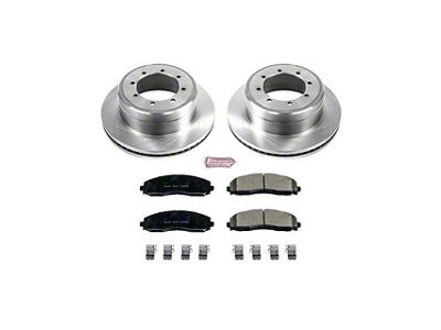 PowerStop OE Replacement 8-Lug Brake Rotor and Pad Kit; Rear (13-22 F-350 Super Duty DRW)