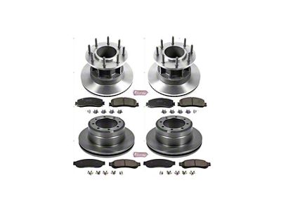PowerStop OE Replacement 8-Lug Brake Rotor and Pad Kit; Front and Rear (2012 2WD F-350 Super Duty DRW)