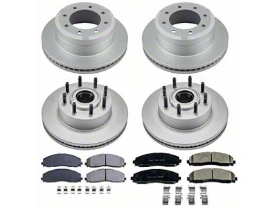 PowerStop Z17 Evolution Plus 8-Lug Brake Rotor and Pad Kit; Front and Rear (13-22 2WD F-350 Super Duty SRW)