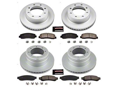 PowerStop Z17 Evolution Plus 8-Lug Brake Rotor and Pad Kit; Front and Rear (Early 2011 4WD F-350 Super Duty DRW)