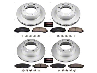 PowerStop Z17 Evolution Plus 8-Lug Brake Rotor and Pad Kit; Front and Rear (2011 4WD F-350 Super Duty SRW)