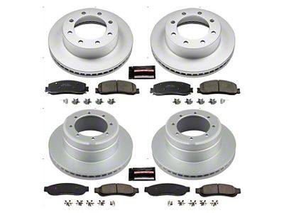 PowerStop Z17 Evolution Plus 8-Lug Brake Rotor and Pad Kit; Front and Rear (2012 4WD F-350 Super Duty DRW)