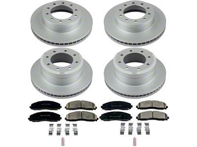 PowerStop Z17 Evolution Plus 8-Lug Brake Rotor and Pad Kit; Front and Rear (2016 4WD F-350 Super Duty SRW w/ Wide Track Front Suspension)
