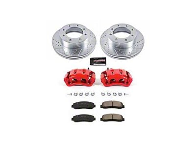 PowerStop Z23 Evolution Sport 8-Lug Brake Rotor, Pad and Caliper Kit; Front (Early 2011 4WD F-350 Super Duty DRW)