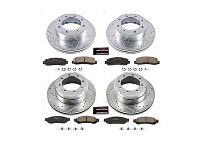 PowerStop Z23 Evolution Sport 8-Lug Brake Rotor and Pad Kit; Front and Rear (2012 4WD F-350 Super Duty DRW)