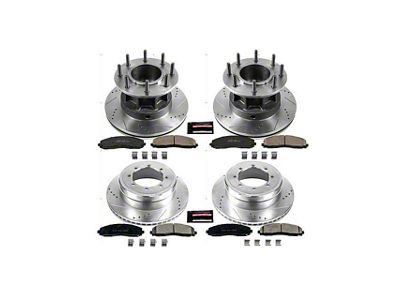 PowerStop Z23 Evolution Sport 8-Lug Brake Rotor and Pad Kit; Front and Rear (13-16 2WD F-350 Super Duty DRW)