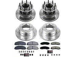 PowerStop Z23 Evolution Sport 8-Lug Brake Rotor and Pad Kit; Front and Rear (17-22 2WD F-350 Super Duty DRW)