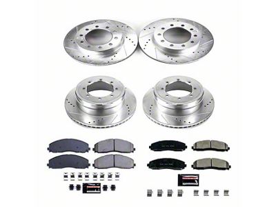 PowerStop Z23 Evolution Sport 8-Lug Brake Rotor and Pad Kit; Front and Rear (2016 4WD F-350 Super Duty DRW w/ Wide Track Front Suspension)