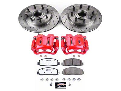 PowerStop Z36 Extreme Truck and Tow 8-Lug Brake Rotor, Pad and Caliper Kit; Front (2011 2WD F-350 Super Duty SRW)