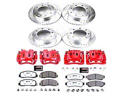 PowerStop Z36 Extreme Truck and Tow 8-Lug Brake Rotor, Pad and Caliper Kit; Front and Rear (2011 4WD F-350 Super Duty SRW)