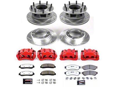 PowerStop Z36 Extreme Truck and Tow 8-Lug Brake Rotor, Pad and Caliper Kit; Front and Rear (2012 2WD F-350 Super Duty DRW)