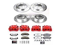 PowerStop Z36 Extreme Truck and Tow 8-Lug Brake Rotor, Pad and Caliper Kit; Front and Rear (2012 4WD F-350 Super Duty DRW)