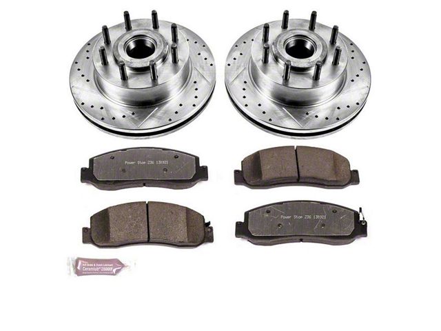 PowerStop Z36 Extreme Truck and Tow 8-Lug Brake Rotor and Pad Kit; Front (2011 2WD F-350 Super Duty SRW)