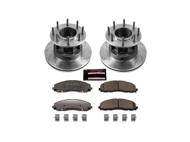 PowerStop Z36 Extreme Truck and Tow 8-Lug Brake Rotor and Pad Kit; Front (13-16 2WD F-350 Super Duty DRW)