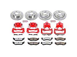 PowerStop Z36 Extreme Truck and Tow 5-Lug Brake Rotor, Pad and Caliper Kit; Front and Rear (03-05 RAM 1500, Excluding SRT-10)