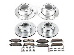 PowerStop Z36 Extreme Truck and Tow 8-Lug Brake Rotor and Pad Kit; Front and Rear (13-18 RAM 3500)