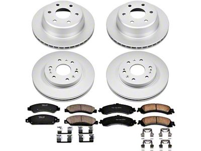 PowerStop Z17 Evolution Plus 6-Lug Brake Rotor and Pad Kit; Front and Rear (05-06 Sierra 1500 Denali)