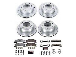 PowerStop Z36 Extreme Truck and Tow 8-Lug Brake Rotor and Pad Kit; Front and Rear (12-15 Sierra 2500 HD SRW)