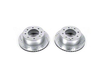 PowerStop Evolution Cross-Drilled and Slotted 8-Lug Rotors; Rear Pair (11-25 Sierra 3500 HD SRW)