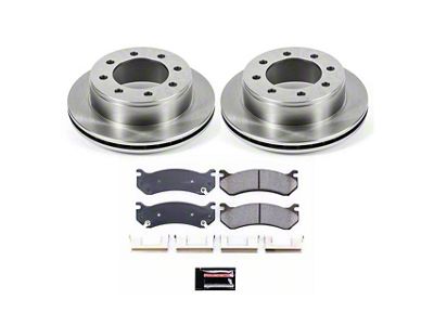 PowerStop OE Replacement 8-Lug Brake Rotor and Pad Kit; Rear (07-10 Sierra 3500 HD SRW)