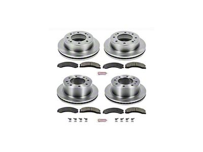 PowerStop OE Replacement 8-Lug Brake Rotor and Pad Kit; Front and Rear (16-19 Sierra 3500 HD SRW)