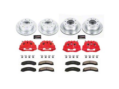 PowerStop Z23 Evolution Sport 8-Lug Brake Rotor, Pad and Caliper Kit; Front and Rear (16-19 Sierra 3500 HD SRW)