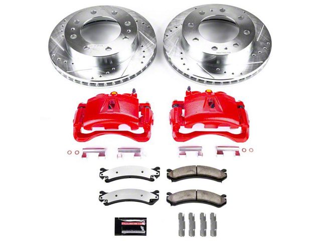 PowerStop Z36 Extreme Truck and Tow 8-Lug Brake Rotor, Pad and Caliper Kit; Front (07-10 Sierra 3500 HD DRW)