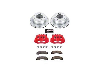 PowerStop Z36 Extreme Truck and Tow 8-Lug Brake Rotor, Pad and Caliper Kit; Rear (11-15 Sierra 3500 HD DRW)