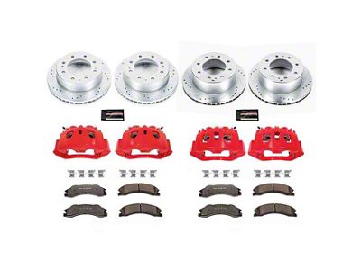 PowerStop Z36 Extreme Truck and Tow 8-Lug Brake Rotor, Pad and Caliper Kit; Front and Rear (2011 Sierra 3500 HD SRW)