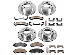 PowerStop Z36 Extreme Truck and Tow 8-Lug Brake Rotor and Pad Kit; Front and Rear (07-10 Sierra 3500 HD SRW)