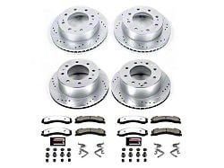 PowerStop Z36 Extreme Truck and Tow 8-Lug Brake Rotor and Pad Kit; Front and Rear (16-19 Sierra 3500 HD SRW)