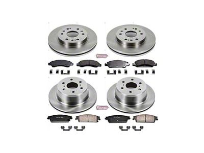 PowerStop OE Replacement 6-Lug Brake Rotor and Pad Kit; Front and Rear (07-13 Silverado 1500 w/ Rear Disc Brakes)