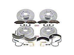 PowerStop Z23 Evolution Sport 6-Lug Brake Rotor, Drum and Pad Kit; Front and Rear (07-08 Silverado 1500 w/ Rear Drum Brakes)