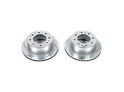 PowerStop Evolution Cross-Drilled and Slotted 8-Lug Rotors; Rear Pair (11-25 Silverado 3500 HD SRW)