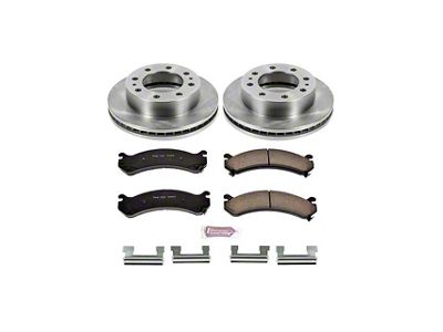 PowerStop OE Replacement 8-Lug Brake Rotor and Pad Kit; Front (07-10 Silverado 3500 HD)