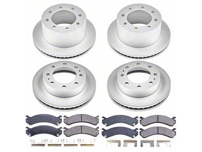 PowerStop Z17 Evolution Plus 8-Lug Brake Rotor and Pad Kit; Front and Rear (07-10 Silverado 3500 HD DRW)