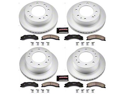 PowerStop Z17 Evolution Plus 8-Lug Brake Rotor and Pad Kit; Front and Rear (2011 Silverado 3500 HD SRW)