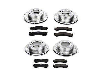 PowerStop Z23 Evolution Sport 8-Lug Brake Rotor and Pad Kit; Front and Rear (07-10 Silverado 3500 HD SRW)