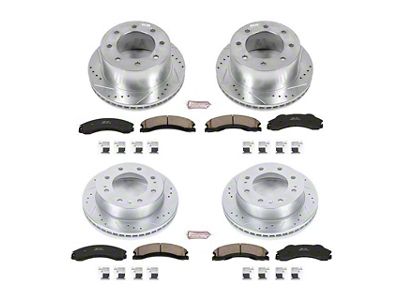 PowerStop Z23 Evolution Sport 8-Lug Brake Rotor and Pad Kit; Front and Rear (2011 Silverado 3500 HD DRW)