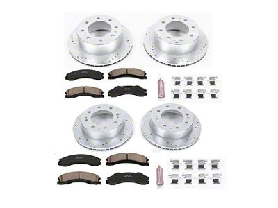 PowerStop Z23 Evolution Sport 8-Lug Brake Rotor and Pad Kit; Front and Rear (2011 Silverado 3500 HD SRW)