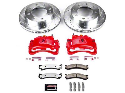 PowerStop Z36 Extreme Truck and Tow 8-Lug Brake Rotor, Pad and Caliper Kit; Front (07-10 Silverado 3500 HD DRW)